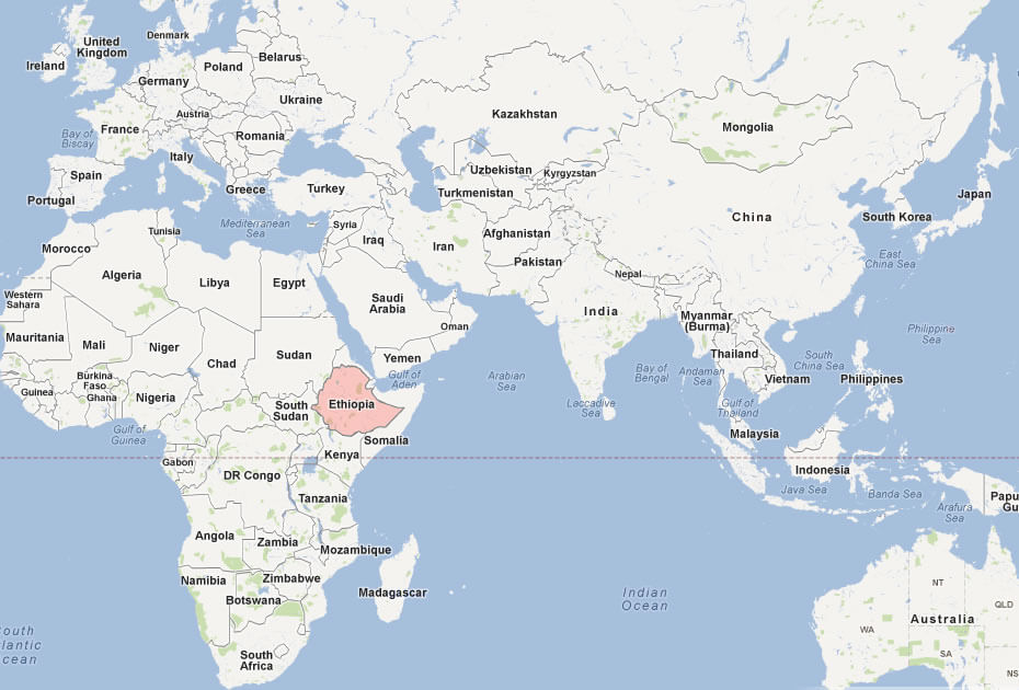 karte von Athiopien welt